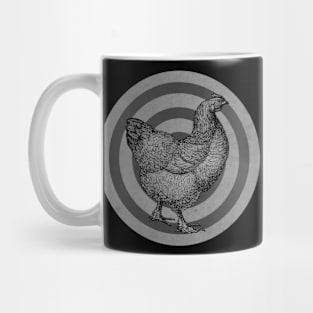 Vintage Hen Label BW Mug